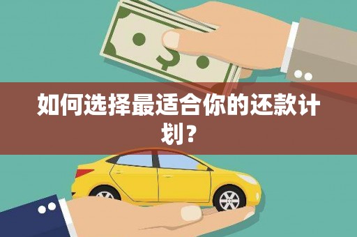 甘泉如何选择最适合你的还款计划？