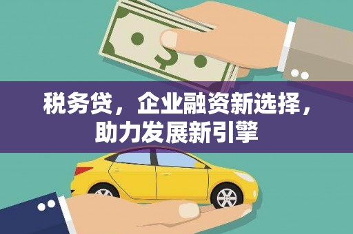 甘泉税务贷，企业融资新选择，助力发展新引擎