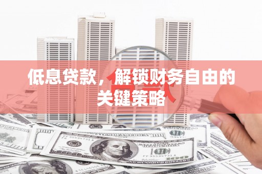 甘泉低息贷款，解锁财务自由的关键策略