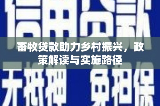 甘泉畜牧贷款助力乡村振兴，政策解读与实施路径