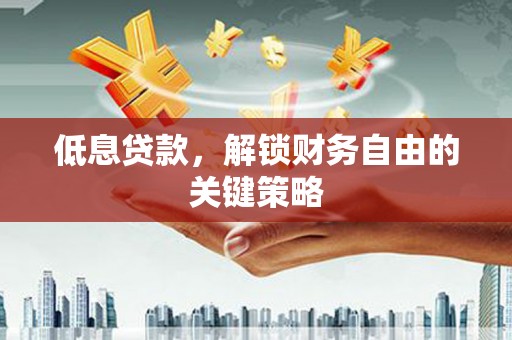 甘泉低息贷款，解锁财务自由的关键策略