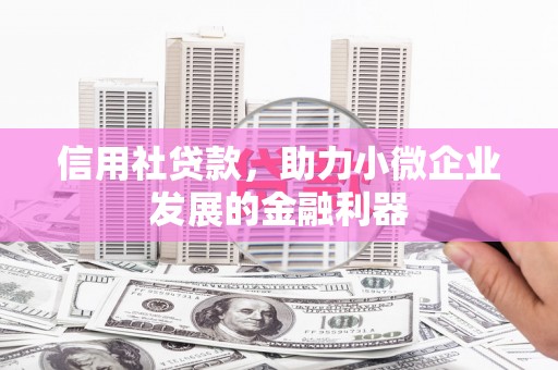甘泉信用社贷款，助力小微企业发展的金融利器