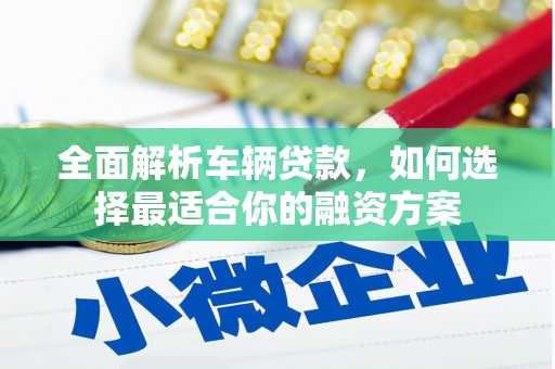 甘泉全面解析车辆贷款，如何选择最适合你的融资方案