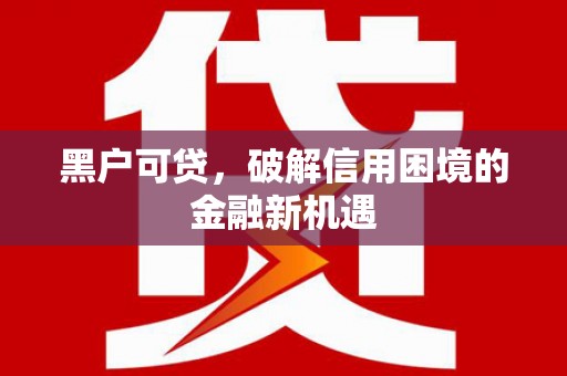 甘泉黑户可贷，破解信用困境的金融新机遇