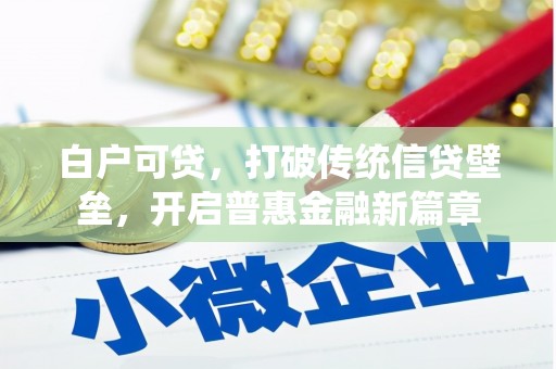 甘泉白户可贷，打破传统信贷壁垒，开启普惠金融新篇章