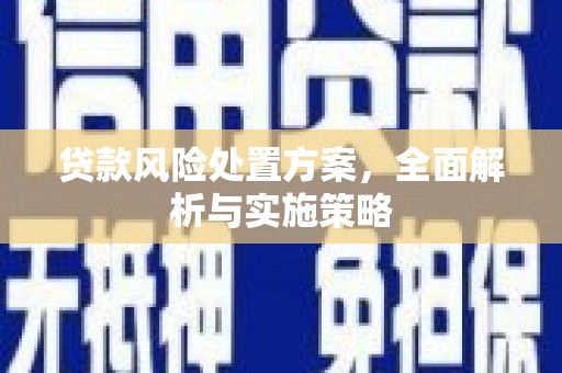 甘泉贷款风险处置方案，全面解析与实施策略